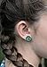 Summerfield Collection Antiqued Gold-tone Faux Druzy Stone Stud Earrings 12mm (Mint Green)