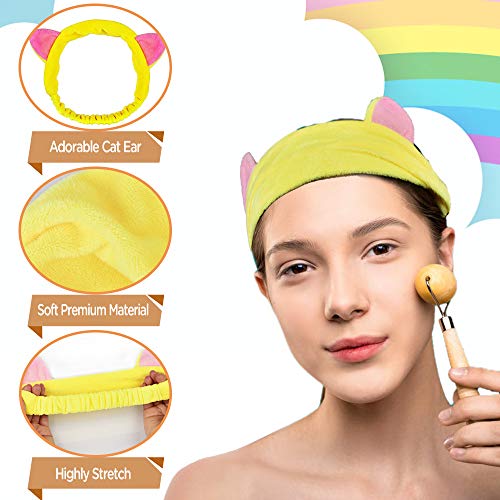 Face Washing Headbands, IKOCO 7 Pack Cat Ears Makeup Headbands Spa