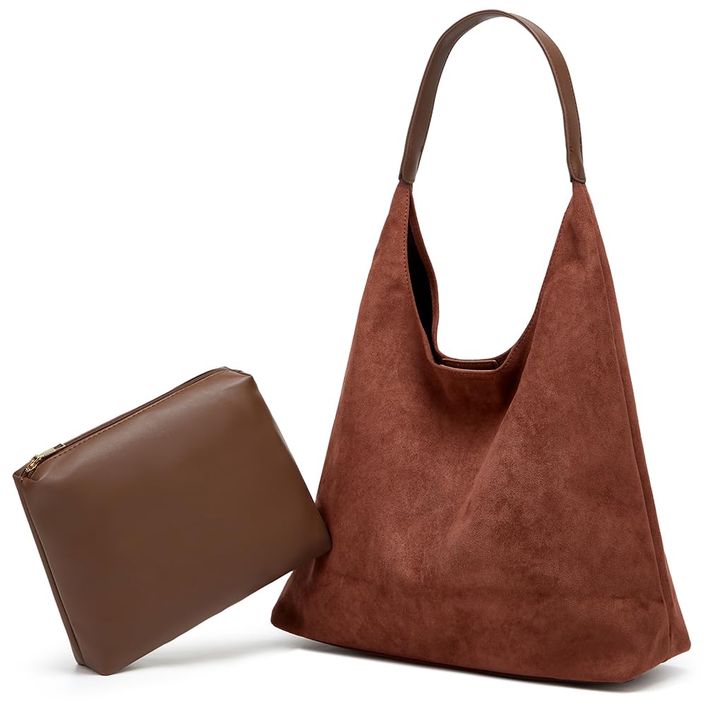 Photo 1 of Womens Fashion Suede Shoulder Bags Large Tote Bag Retro Purse Handbag Casual Work Ladies Top Handle Satchel
