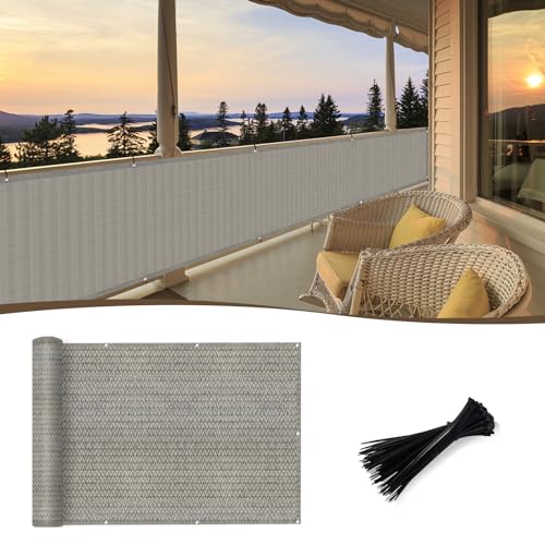 Sunny Guard Brise-vue pour balcon de 0,9 x 3 m - Brise-vue en maille robuste pour extérieur, jardin, terrasse, terrasse