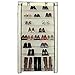 SONGMICS 10-Tier Shoe Rack, 34.6 x 11 x 63 Inches, Holds up to 50 Pairs, Storage Organizer with Dustproof Cover Beige