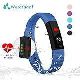Fitness Tracker Watch With Heart Rate Monitor Bonebit Waterproof Outdoor Sportwatch with Pedometer Calories Counter and Sleep Monitor Bluetooth Wireless Smart Bracelet for Android& iOS Phone (Blue)