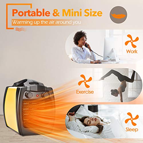 Portable Ceramic Heater Safe Space Heater, 1500W Electric Space Heater, Fan Heater, Fast