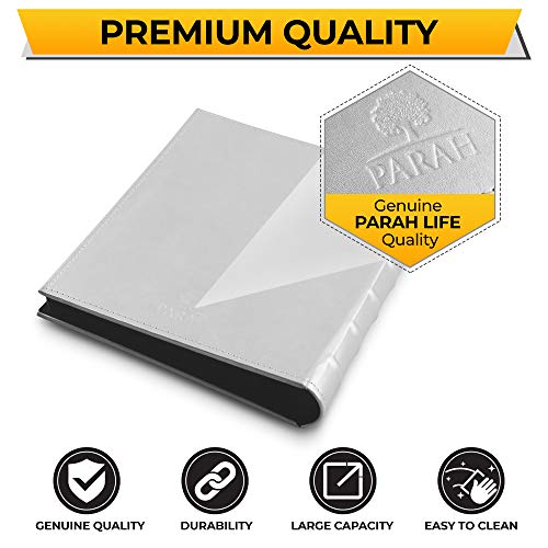 PARAH LIFE Luxury 200 5X7 Photo Album for Wedding Anniversary Vacation Baby and Family Photos Beautiful Leather Bound Picture Display Book for 200 5x7 Photographs Scrapbook Foto Silver