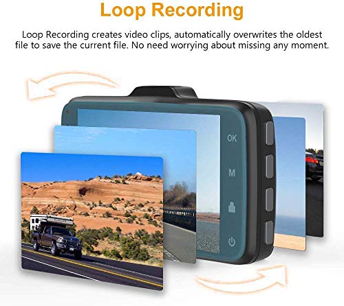 Dash Cam Front and Rear with SD Card (32G) Claoner FHD 1080P Backup Car Camera with Night Vision, 3 Inch IPS Screen, 170° Wide Angle, Loop Recording, G-Sensor, Motion Detection, Parking Monitor - Thumbnail 4