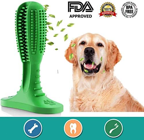 Instamate Dog Toothbrush Chew Toy Dental Care Brushing Stick for Small and Large Breed, Professional Dog Teeth Cleaning Toys Use Nontoxic Natural Rubber Bite Resistant for Your Baby Dogs
