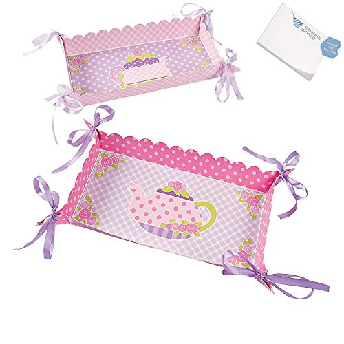 Bargain World Cardboard Tea Party Serving Trays (With Sticky Notes)