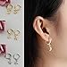 Huggie Dangle Hoop Earrings, Small Gold Silver Star Moon Earrings with Trendy Style for Women Ear Piercing Simple Jewelry, 4 Pairs