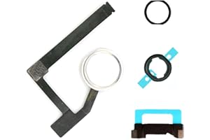 Dedyel Home Button Replacement for iPad Mini 5 2019 7.9 inch A2133 A2124 A2125 A2126 Incl Flex Cable Connector -White(Silver Ring)