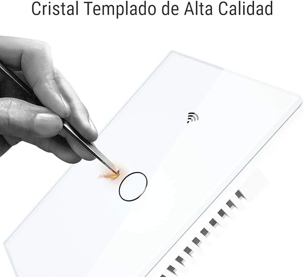 Interruptor WiFi Tctil Inteligente de Pared compatible con Alexa Google Home y Smart Life iOS y Android Programable Smartfy Doble