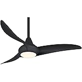 Minka-Aire F845-CL Light Wave 44" Ceiling Fan with LED Light and Remote Control in Coal Finish