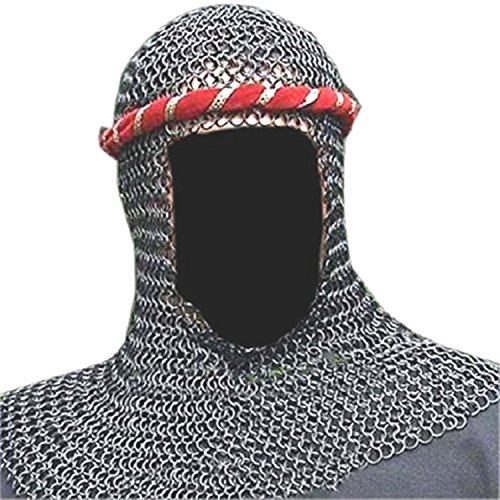 Chain Mail Coif Butte Chainmail Hood Knight Armour Hood Coif Sca Standard Black