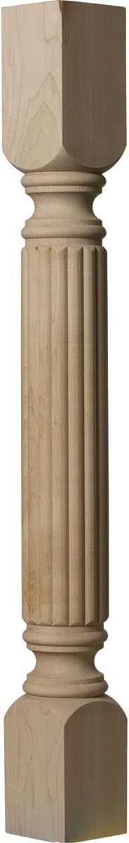 Ekena Millwork COL03X03X35RARW 3 3/4-Inch W x 3 3/4-Inch D x 35 1/2-Inch H Raymond Reeded Cabinet Column, Rubberwood