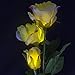LED Concepts® Solar Rose Lights – Solar Powered Outdoor Decorative Flower LED Lights (Yellow)