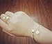 P.phoebus Yellow Gold White Pearl Vintage Crystal Rhinestone Swarovski Pendant Charms Rings Bracelet Set Sterling Silver Bangle For Women Girls (bracelet)