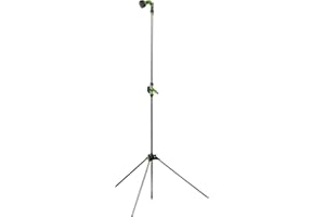 Gardenised QI004181 Outdoor Camping Patio Beach Poolside Backyard Spa Farmyard, Telescopic Garden Head and Foot Shower with Tripod, Silver