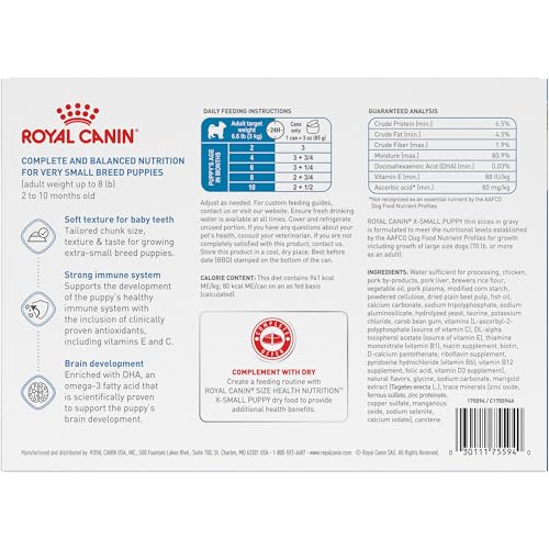 ROYAL CANIN SIZE HEALTH NUTRITION X-SMALL PUPPY THIN SLICES IN GRAVY DOG FOOD, 3 OZ (PACK OF 12)