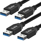 USB Cable, Rankie 2-Pack 6 Feet USB 3.0 Type A Cable (Black) - R1360