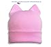 Cat Hat Hot Pink Black For Men Women's March US Handmade Winter Hat (Pink)