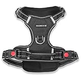 Big Dog Harness, SHINE HAI No Pull Pet Harness, Adjustable Outdoor Vest Harness 3M Reflective Oxford Soft Vest, Walking Training Easy Control for Medium Large Dogs
