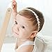 RQJ Newborn Christening Headband Baptism Halo Toddler Elastic Lace Headband Bows Flowers Pearl Baby Hair Accessories