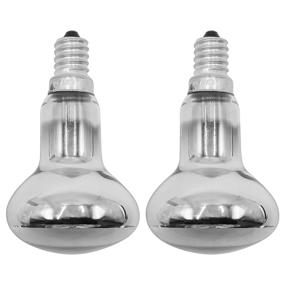 CENPEK 2 Pack 60W E14 R50 SES Dimmable Reflector Bulb Golden Small Edison Screw Cap, Spotlight Halogen Bulbs Warm Light 2700K
