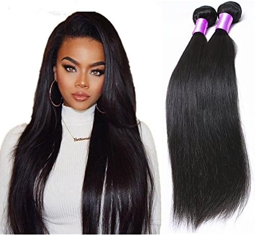 Passion Beauty Hair 3 Bundles 7A Grade Virgin Remy Indian Long Straight Hair Extensions Weave ,Natural Black Color (26 28 30)