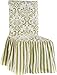 Classic Slipcovers CSI Damask Ruffled Dining Chair Cover, Green Stripe