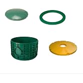 20X12 INCH TUF-TITE FOUR PIECE BUNDLE - 20X12 RISER, 20 INCH DOMED LID, 20 INCH RING ADAPTER &amp; 20 INCH SAFETY LID