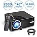 2019 Mini Projector, Full HD 1080P and 176'' Display Supported, 2500 Lux Portable Movie Projector with 50,000 Hrs LED Lamp Life, Compatible with HDMI/VGA/AV Multiple Ports by Aoxun