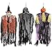 JOYIN 3 Pack 35” Hanging Ghosts Witch Pumpkin Decor Hanging Halloween Decorations Outdoor Halloween Decor, Scary Flying Witch Grim Reapers Haunted House Front Porch Decor Yard Garden Lawn Party