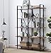 O&K FURNITURE Double Wide 5-Shelf Bookcase, Industrial Large Open Metal Bookcases Furniture, Etagere Bookshelf for Home & Office