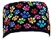 Mens and Womens Surgical Scrub Cap - Multi Color Paws w/Black Ties