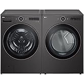 LG WM6500HBAPR Black Steel Front Load Smart 5 Cu. Ft. Washer/7.4 Cu. Ft. Electric Dryer Laundry Pair