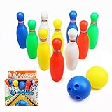 Bowling Ball Games Timeless Funny Kit Set with 10 Mini Plastic Pins and 2 Balls,Educative Toy Great Gift for Baby Kids Toddlers Boys Girls 2 3 4 5 Years (12Pcs),yoptote