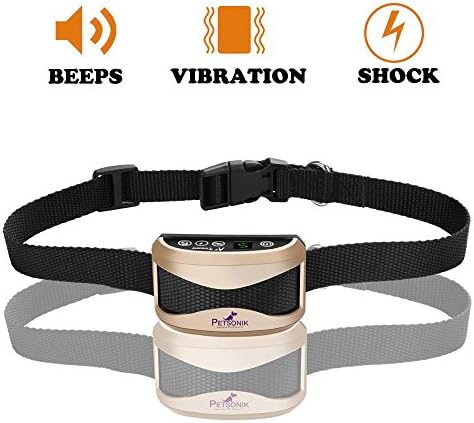 No Bark Dog Collar, Petsonik 2018 Upgrade Version Dog Training Collar With 7 Level Bark Sensitivity, USB Rechargeable Waterproof No Bark Collar with Vibration and No Harm Shock for Small Medium Large