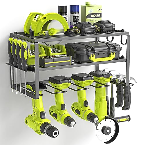 Organizador de herramientas eléctricas, soporte para herramientas de taladro eléctrico, estante de herramientas resistente, estante de herramientas de 3 capas, soporte de taladro inalámbrico,