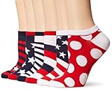 K. Bell Socks Women's Americana Low Cut No Show Socks 6-pack