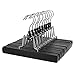 JS HANGER Wood Pants Hangers, 12 Pack Non Slip Wood Skirt Hangers, Smooth Finish Wood Jeans/Slack Hanger with 360° Swivel Hook, Black Finish