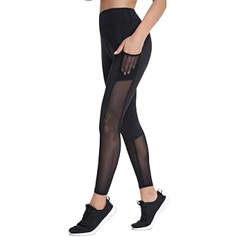 Joyshaper Damen Leggings mit Handytasche Elastische Yoga-Fitness Hose mit Hohe Taille Figurformende Sporthose für Jogging Yog