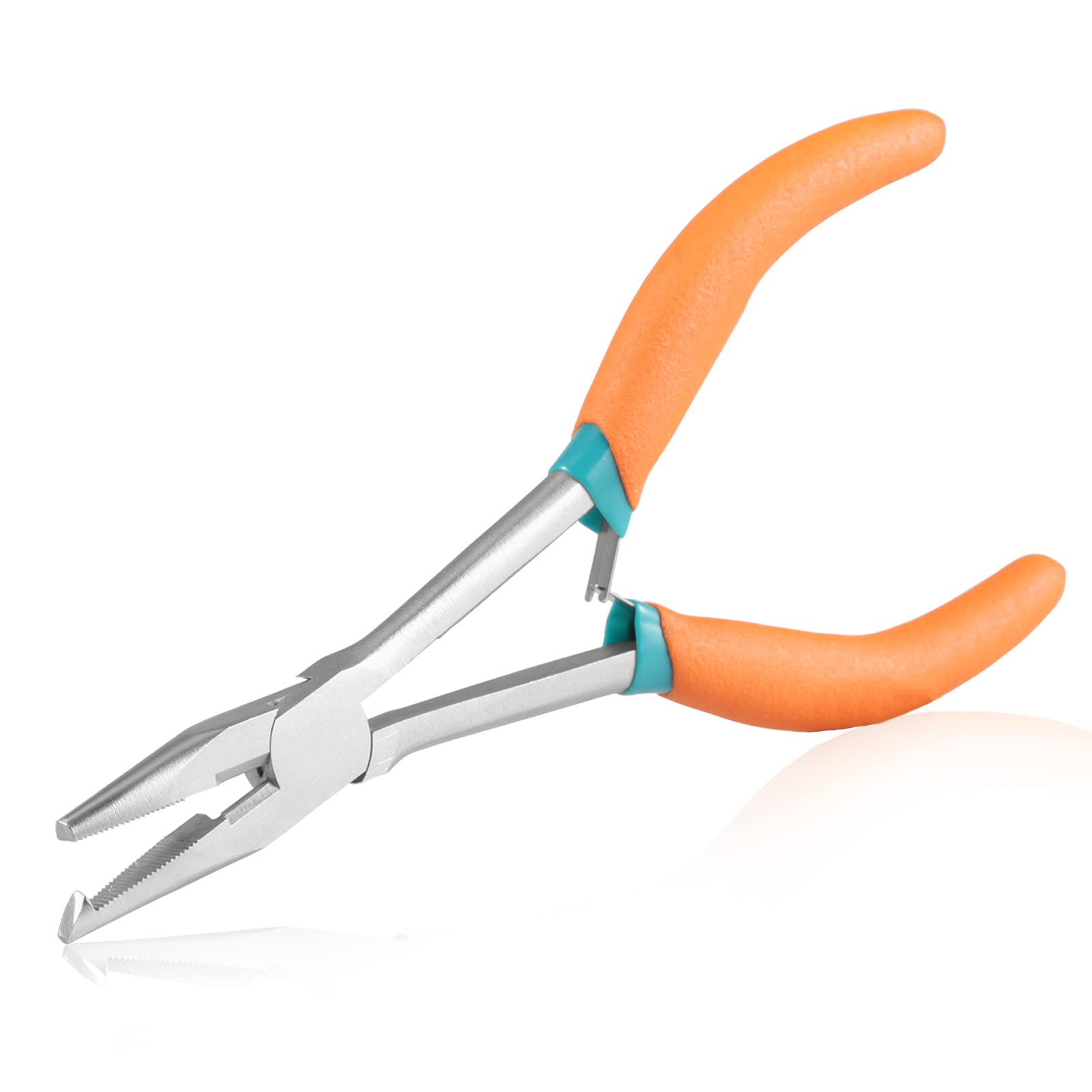 SPEEDWOX Long Reach Long Nose Pliers with Wire Cutters Serrated Jaw Split Ring Pliers Fish Hook Remover Pliers Long Nose Cutting Pliers Jump Ring Opener Tool Keychain Pliers for Jewelry Making