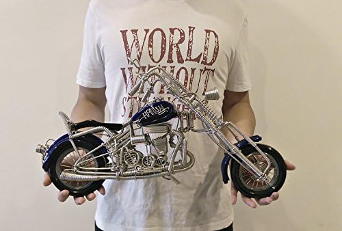 Phillip Chen's Masterpiece Handmade Aluminum Wire Bending Harley Davidson Motorcycle 18 Hours to Complete 21X9X12 Inches