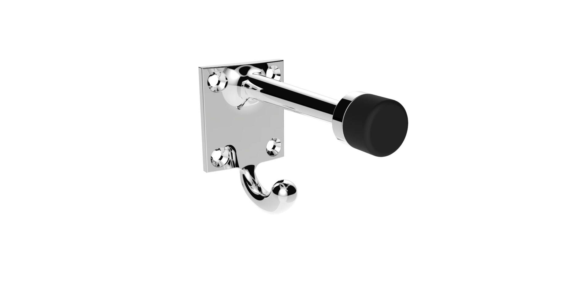 Carlisle Brass AA38CP Victorian-HAT & Coat Hook with Rubber Buffer, Polished Chrome