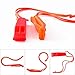 Shappy 8 Pieces Emergency Whistle Safety Whistles Plastic Whistle Set for Boating Hiking Camping, Red and Orange