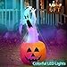 OurWarm 6ft Halloween Inflatable Blow Up Ghost on Pumpkin with Color Changing LED Inflatables Halloween Outdoor Decorations