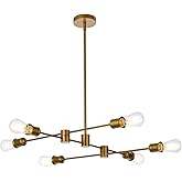 Living District Xavier 6-Light Mid-Century Metal Pendant in Brass