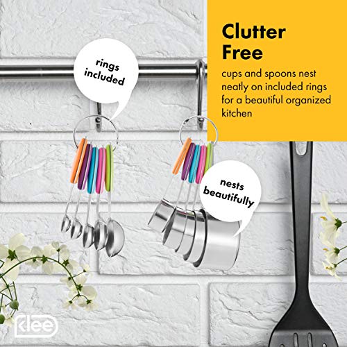 Klee Utensils 10Piece Colorful Stainless Steel Measuring Cups and Spoons Set Pricepulse