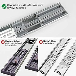 LONTAN 1 Pair Full Extension Drawer Slides 18 inch