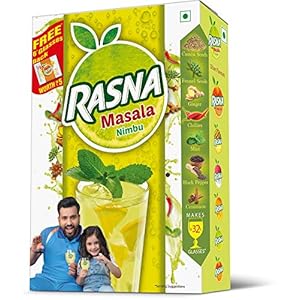 Rasna Fruit Fun 32 Glass monocarton, Nimbu Masala Pack of 5