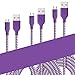 Fasgear Micro USB Cables, 3 Pack-3ft,6ft,10ft Premium Fast Charging USB to Micro USB 2.0 Cords Braided Compatible for Galaxy S7 edge S6, HTC, LG, Android Smartphone, PS4, Fire Kindle and More (Purple)